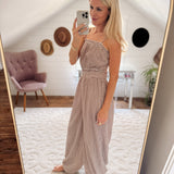 Brown Gingham & Gossip Jumpsuit