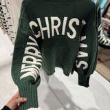 Green Ho Ho Ho! Merry Christmas Oversized Sweater