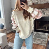 Ivory Malva Plaid Sweater