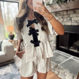 Tied and True Short Sleeve & Shorts Set