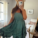 She's The One Dark Teal Mini Dress