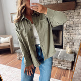 Sage Olive Sola Oversized Shacket
