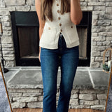 Risen Dark MR Ankle Straight Slim Denim