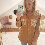 Francis Tan Corduroy Snap Button Shirt