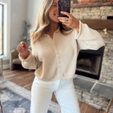 Light Taupe Napa Lightweight Cardigan