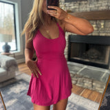 Plum Pink Ecoactive Halter Mini Dress