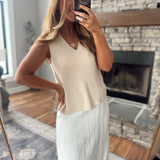 Natural Boxy Knit Tank