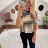 Black Striped Casual Friday Tee