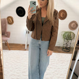 Midnight Rider Brown Faux Leather Moto Jacket