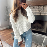 Ivory Irene Cable Knit Sweater