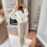 Espresso & Taupe Striped Pants
