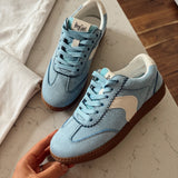 Light Blue Faux Suede Spoiler Alert Sneakers