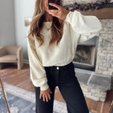 Cream Mariana Cropped Sweatshirt