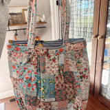 POL Ivory Quilted Patchwork Tote Bag