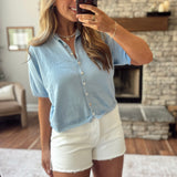 Light Blue Logan Short Sleeve Knit Cardi