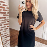 Mineral Washed Black Basic Tee Dress