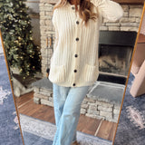 Cream Hearthside Oversized Sleeveless Sweater