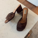 Brown Sahar Woven Heels