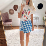 Royal Check Overlay Skort