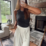 Charcoal Washed Elissa Ribbed Tank