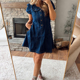 Washed Indigo Downtown Darling Mini Dress