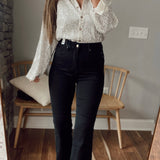 Judy Blue HW Tummy Control Cut Hem Flare