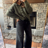 Washed Black HR Crop Wide Leg Jeans