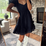 Stacie Navy Check Mini