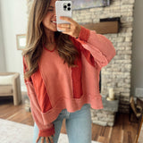 One Good Reason Scarlet Contrast Top