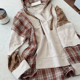 Oatmeal Blooming Contrast Hoodie