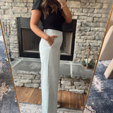 Lounge Day Heather Grey Wide Leg Lounge Pants