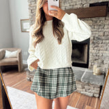 Olive Plaid Crispin Mini Skirt