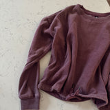 Grape Drawstring Hem Crewneck