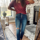 Mica Wachau MR Ankle Skinny Button-Fly Denim