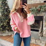 Slow Motion Pink/ Cream Colorblock Pullover