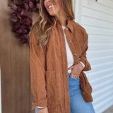 Caramel Comfort Corduroy Shacket