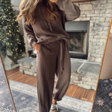 Risen Chocolate Wide Leg Sweatpants