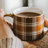 Brown Plaid Coffee Mug