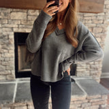 Right This Way D. H. Grey Thermal Top