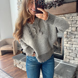 Stone Ruffles All Around Sweater