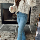 Moscato HR Crop Flare Uneven Hem Denim