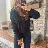 Black Softy Half Zip Sweatshirt