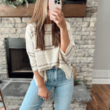 Natural Drop Shoulder Knit Short Sleeve Top