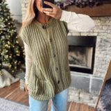 Olive Hearthside Oversized Sleeveless Sweater