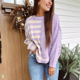 Casually Brilliant Lavender Colorblock Sweater