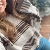 Olive Striped Lurex Sweater