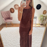 Mocha Steal the Scene Maxi Skirt