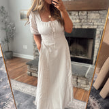 Briar Beige Gingham Midi Dress