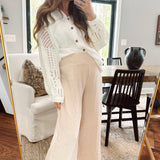 Happy Feeling Natural Gauze Wide-Leg Pants