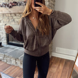 Espresso Phoebe Zip Up Sweatshirt